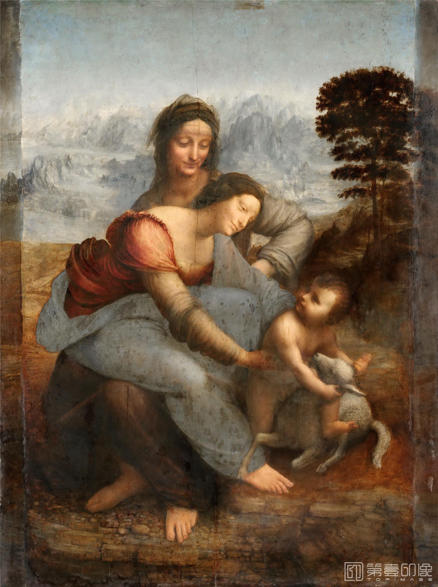 油画-卢浮宫-The Virgin and Child with St. Anne-1731